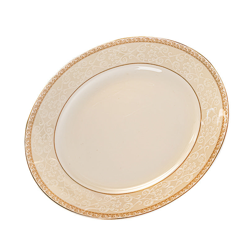 Ceramic Dishes Set Household Wholesale Jingdezhen Bone China Tableware Set Bowl Chopsticks Spoon Plate Combination Full Set Gift