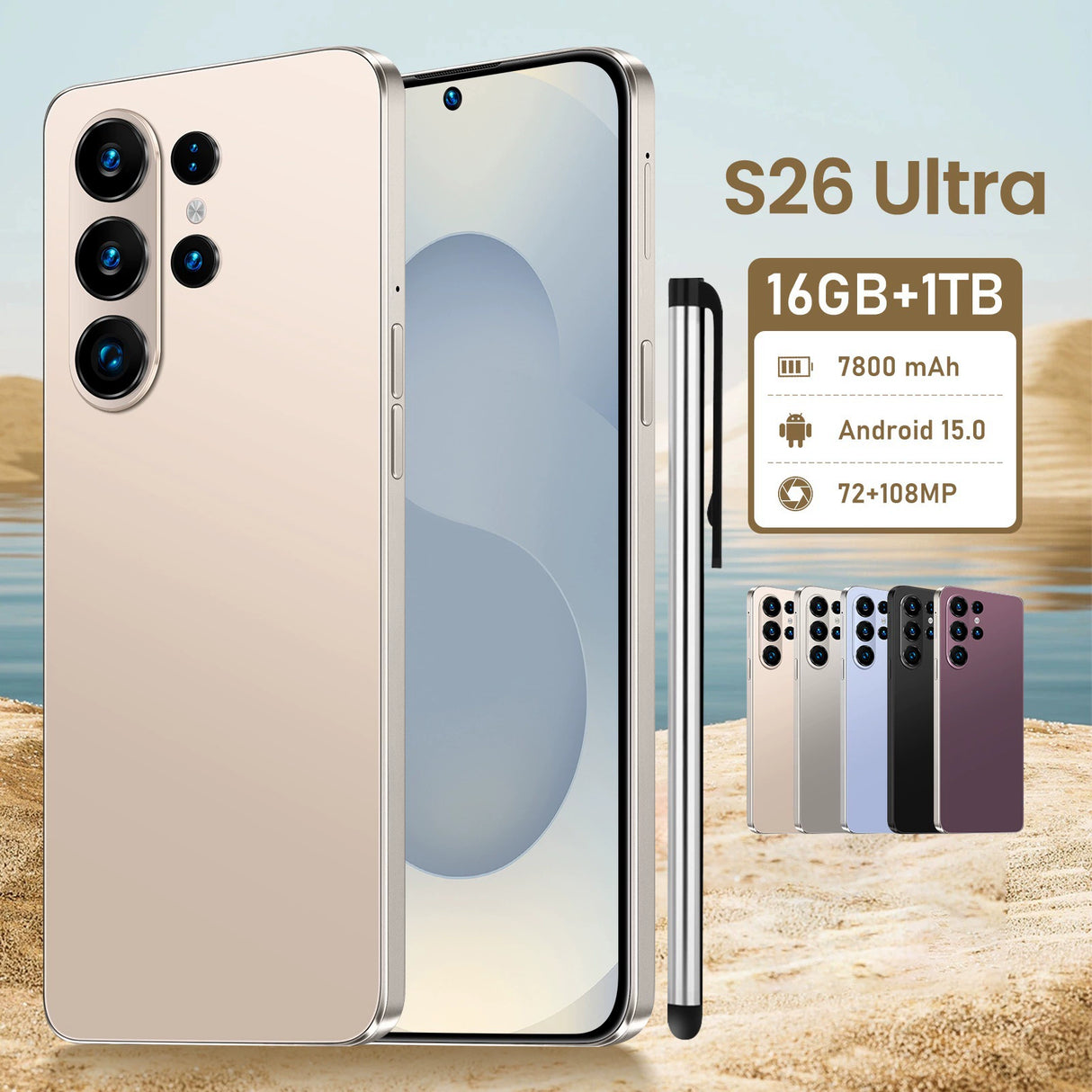 Tk Popular Cross-Border Mobile Phone S26Ultra3+32Gb 7.3inch True 4g Android 15 Smartphone with External Pen