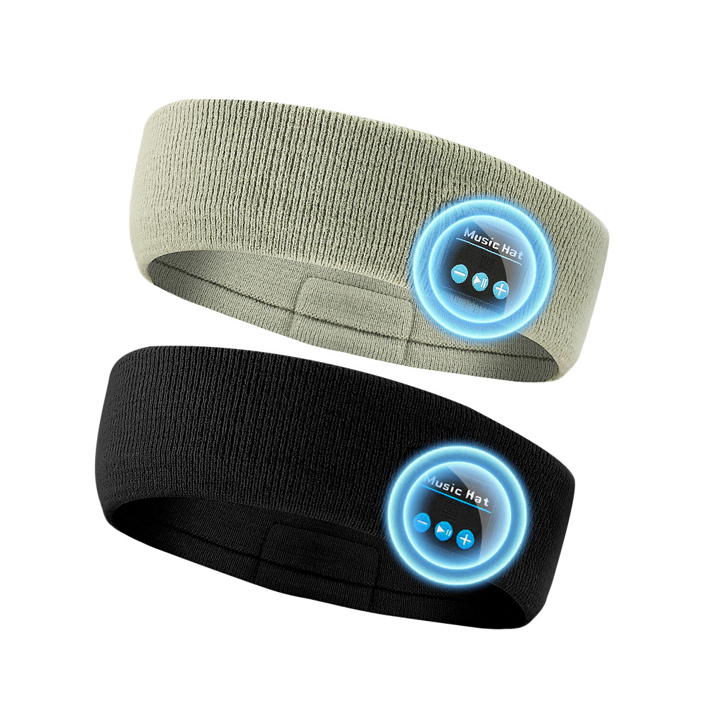 Cross-Border Hot-Selling Wireless Bluetooth Headband Outdoor Fitness Sweat-Absorbing Headphones Music Call Outdoor Knitted Bluetooth Headband