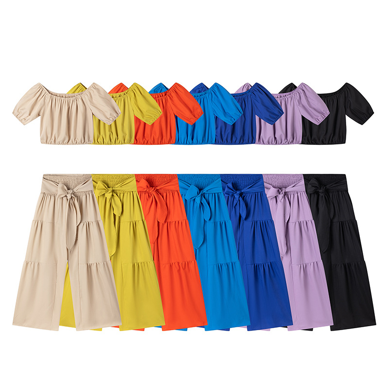 2025 European and American New Women's Wide Leg Pants Commuter High Waist Solid Color Micro-lat Strap Pants Casual suit