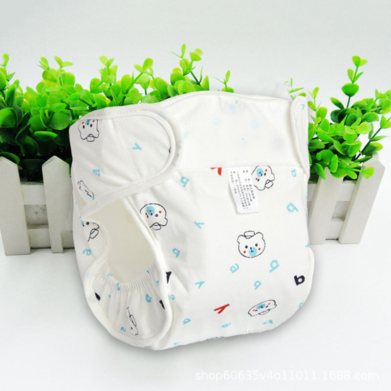 Baby Diaper Pants Waterproof Washable Anti-Side Leakage Pure Cotton Newborn Baby Special Female Training Pants Fixed Meson Double Layer