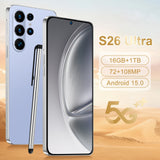 Tk Popular Cross-Border Mobile Phone S26Ultra3+32Gb 7.3inch True 4g Android 15 Smartphone with External Pen
