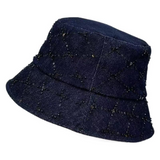 Wholesale High-Quality Plaid Sequin Beaded Denim Fashion Versatile Fisherman Hat Women's High-End Sunshade Counter New