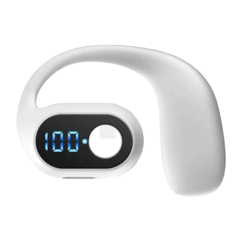 Long endurance ear-hanging OWS Bluetooth headset noise reduction not in-ear digital display power display cross-border earphones