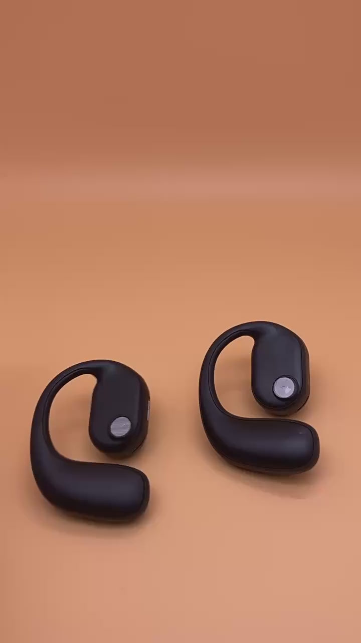 Long endurance ear-hanging OWS Bluetooth headset noise reduction not in-ear digital display power display cross-border earphones